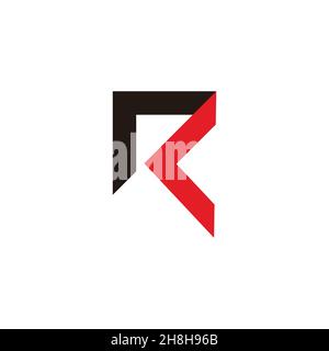 letter lr linked arrows simple geometric colorful logo vector Stock Vector