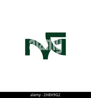 letter mg simple geometric line logo vector Stock Vector