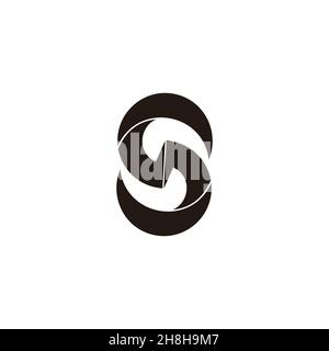 letter s linked geometric round arrows logo vector Stock Vector