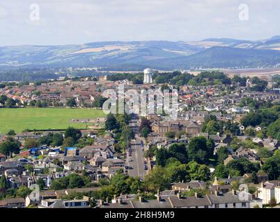 Views of the Scottish city of Dundee seen from Dundee Law in August 2021 Stock Photo