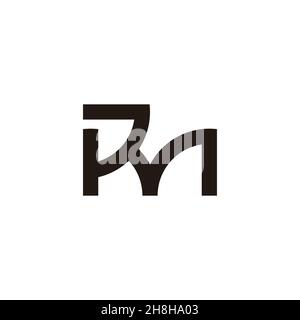 letter rm linked triangles line geometric logo vector Stock Vector