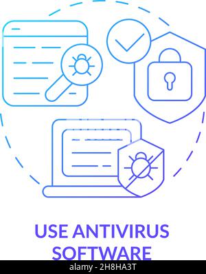 Antivirus software installation blue gradient concept icon Stock Vector