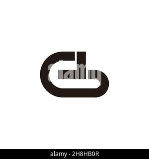 letter cb arrow geometric simple logo vector Stock Vector