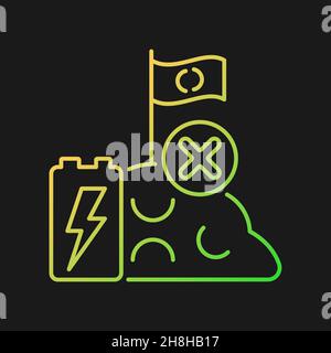 No battery landfills gradient vector icon for dark theme Stock Vector