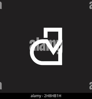 letter dv linked monoline design geometric logo vector Stock Vector