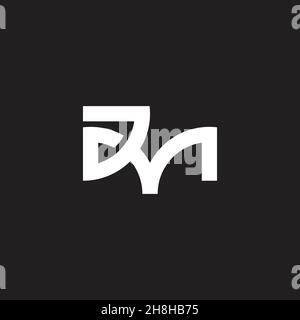 letter dm simple geometric linked line logo vector Stock Vector