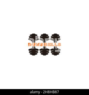 fitness training gym simple geometric dumbbells logo vector Stock Vector