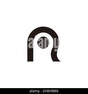 letter r ribbon dot curves simple geometric logo vector Stock Vector