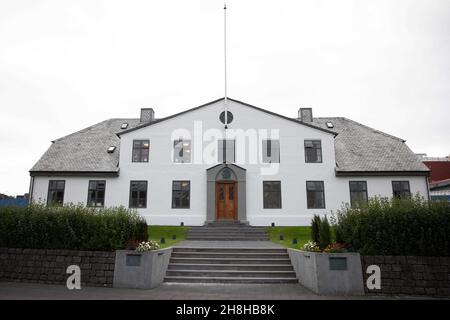 Reykjavik, Iceland. 08th Sep, 2021. The 'Government House' (Prime MinisterÕs Office) in downtown Reykjavik. Credit: Christian Charisius/dpa/Alamy Live News Stock Photo