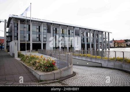 Reykjavik, Iceland. 08th Sep, 2021. Exterior view of the city hall in downtown Reykjavik. Credit: Christian Charisius/dpa/Alamy Live News Stock Photo