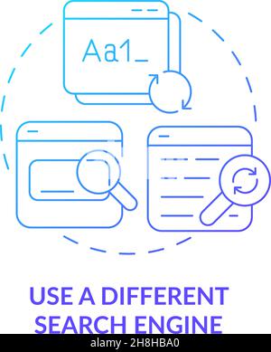 Different search engines blue gradient concept icon Stock Vector