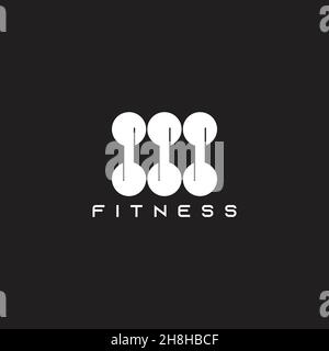 fitness tools gym group simple geometric symbol logo vector Stock Vector