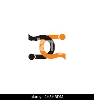 letter cc linked colorful ribbons logo vector Stock Vector