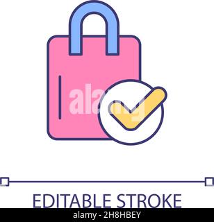 Approved purchase RGB color icon Stock Vector