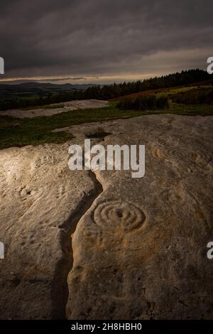 Cup and rings marks on a stone dating from the Iron Age at Cairnbaan ...