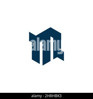 letter m paper fold geometric simple logo vector Stock Vector