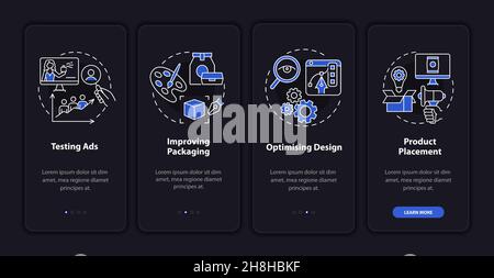 Neuroscience utilization onboarding mobile app page screen Stock Vector