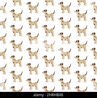 Vector seamless pattern with cute cartoon dog puppies. Can be used as a background, wallpaper, fabric and for other design.French Bulldog pattern EPS Stock Vector