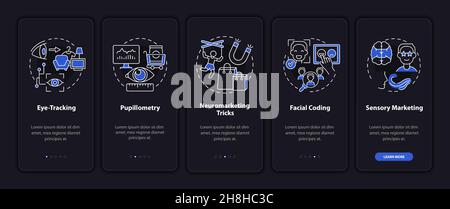 Neuroscience techniques onboarding mobile app page screen Stock Vector
