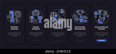 Neuroscience rules onboarding mobile app page screen Stock Vector