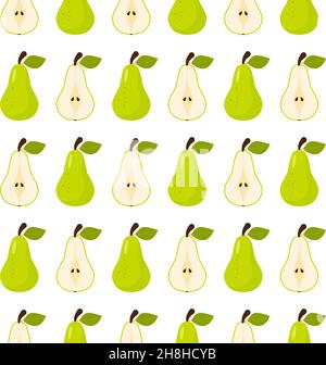 Vector seamless pattern in pears on a white background eps Stock Vector