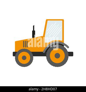 Construction equipment, machines for building work isolated icons vector. Forklifts and cranes, excavators and tractors, bulldozers and trucks. Stock Vector