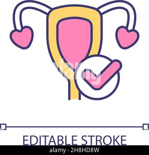 Woman reproductive system health RGB color icon Stock Vector