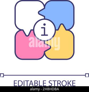 Community for information exchange RGB color icon Stock Vector
