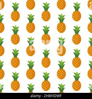 Vector seamless pattern in pineapples on a white background eps Stock Vector