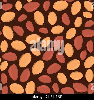Seamless pattern peanuts on a white background Stock Vector