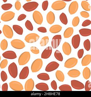Seamless pattern peanuts on a white background Stock Vector