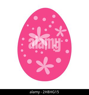 Pink Easter Egg wtth ornament vector illustration Stock Vector