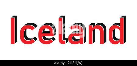 Iceland red stamp text on white Stock Vector