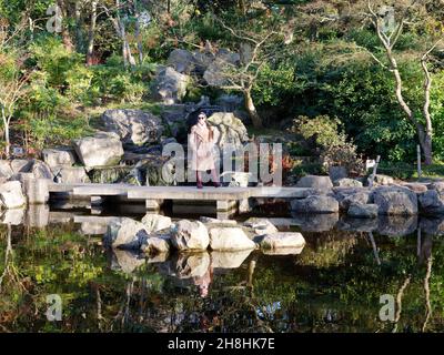 London, Greater London, England, November 28 2021:  Kyoto Garden in Holland Park Stock Photo