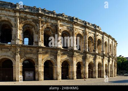 France, Gard, Nimes, Place des Arenes, The Arenas Stock Photo