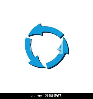 vector icon arrow circle isometric. 3d sign isolated on white background. Stock Vector