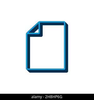 vector icon document isometric. 3d sign isolated on white background. Stock Vector