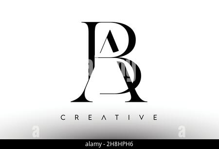 AB Minimalist Serif Modern Letter Logo in Black and White. BA Creative Serif Logo Design Icon Branding Vector Stock Vector