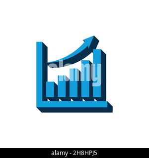 vector icon infographic, chart isometric. 3d sign isolated on white background. Stock Vector