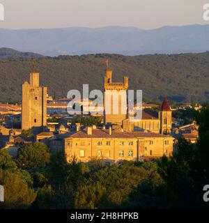 France, Gard, Pays d'Uzege, Uzes, the Ducal castle known as the Duche Stock Photo