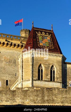 France, Gard, Pays d'Uzege, Uzes, Duke's castle called the Duche d'Uzes Stock Photo