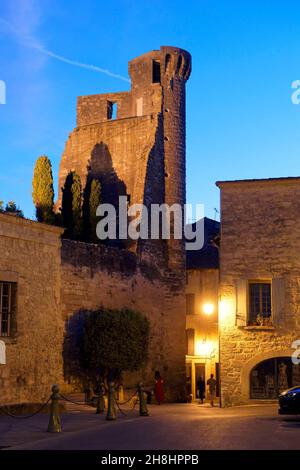 France, Gard, Pays d'Uzege, Uzes, Vigie Tower from the Duke's castle called the Duche Stock Photo