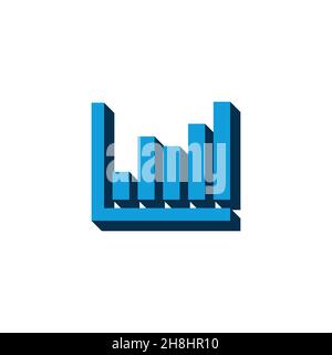 vector icon infographic, chart isometric. 3d sign isolated on white background. Stock Vector