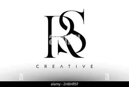 RS Minimalist Serif Modern Letter Logo in Black and White. RS Creative Serif Logo Design Icon Branding Vector Stock Vector