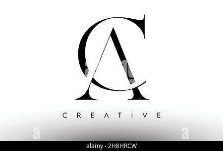 CA Letter Logo Design with Serif Font. CA Icon Logo with united ...