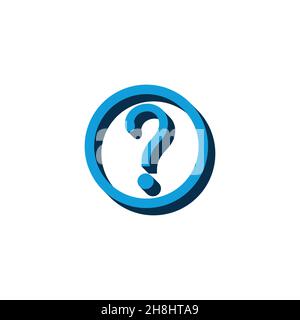 vector question mark icon isometric. 3d sign isolated on white background. Stock Vector