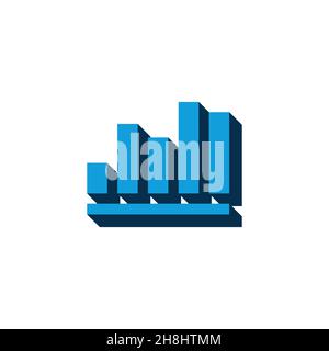 vector icon infographic, chart isometric. 3d sign isolated on white background. Stock Vector