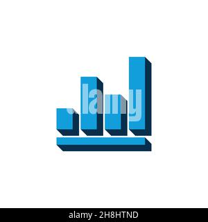 vector icon infographic, chart isometric. 3d sign isolated on white background. Stock Vector