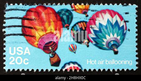 UNITED STATES OF AMERICA - CIRCA 1983: a stamp printed in the USA shows Balloons, Flying Machines, circa 1983 Stock Photo