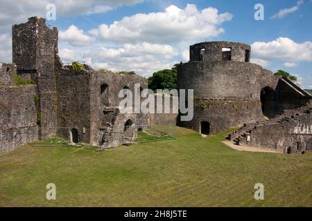 Dinefwr Castle ruins, Towy Valley, Carmarthenshire, South Wales Stock Photo